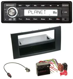 Continental USB 1DIN AUX DAB MP3 Autoradio für Ford Focus Fiesta 04-08 schwarz