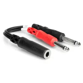 Коммутационный кабель Hosa Technology 6" Stereo 1/4" Female to Two 1/4" Mono Male Y-Cable #YPP136