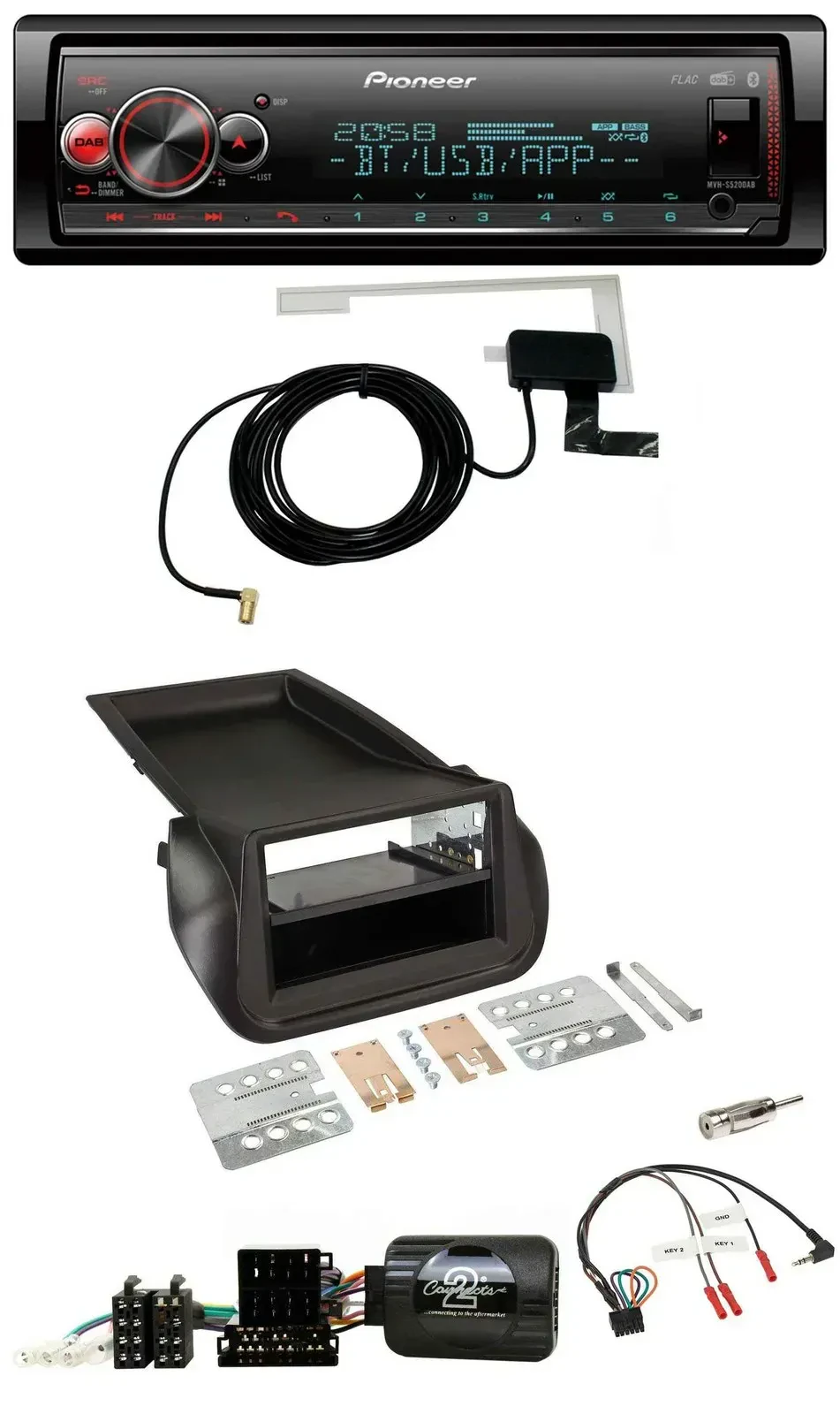 Автомагнитола для FIAT Fiorino (с 2008) Pioneer Bluetooth, DAB, USB