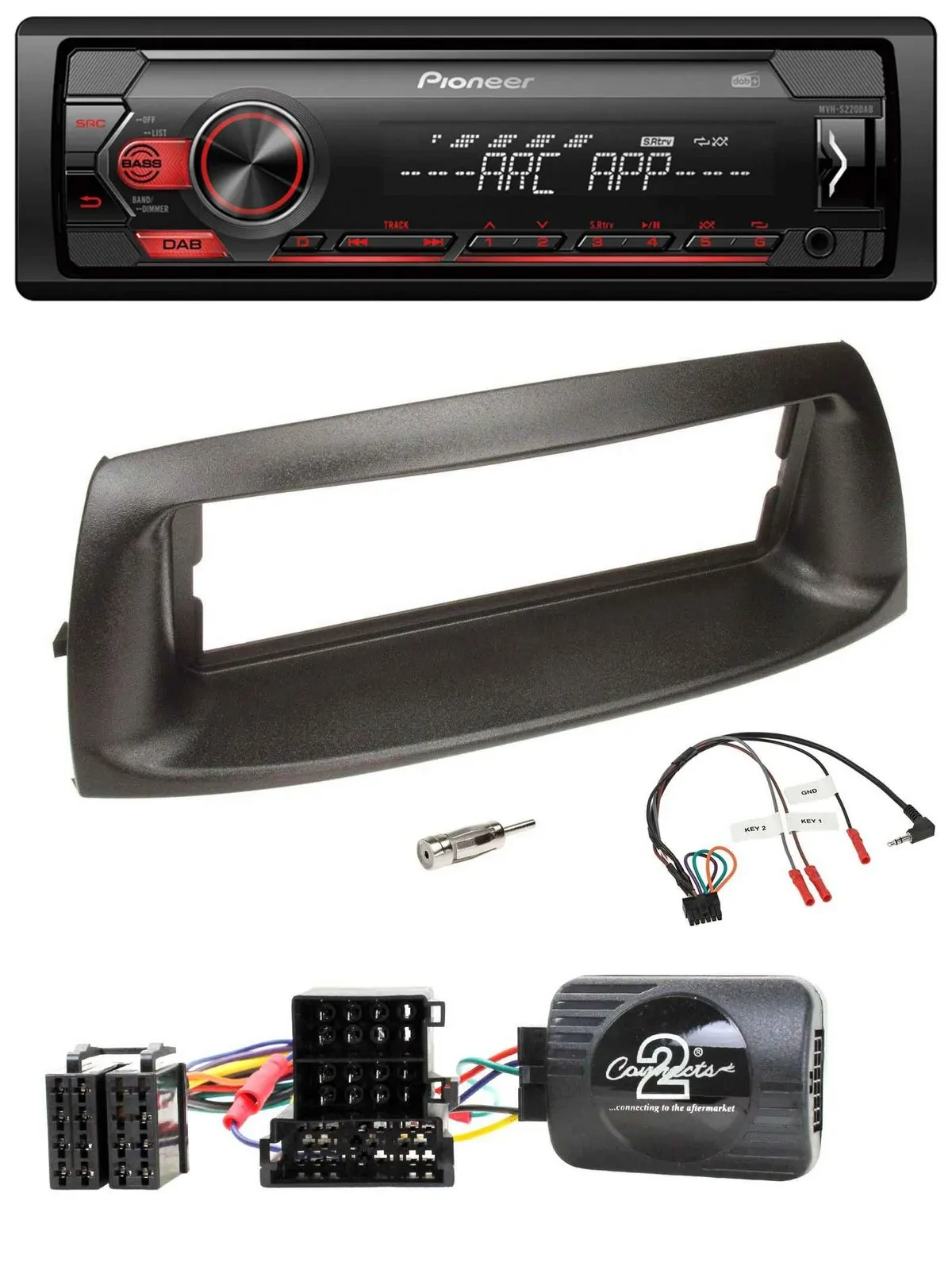 Pioneer DAB 1DIN MP3 Lenkrad USB Autoradio für Fiat Punto 1999-2005