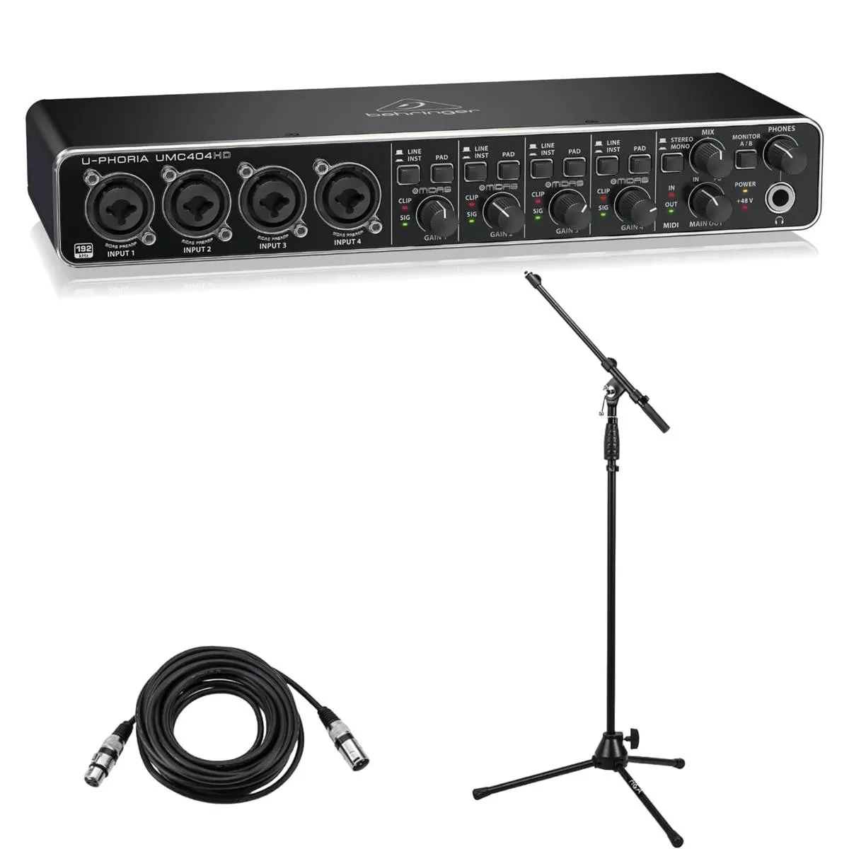 Behringer Behringer U-PHORIA UMC404HD USB 2.0 Audio Interface - Bundle With XLR