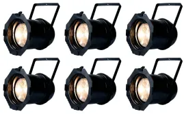 (6) American DJ ADJ PAR Z100 3k 100W Warm White COB LED DMX Par Can Stage Lights