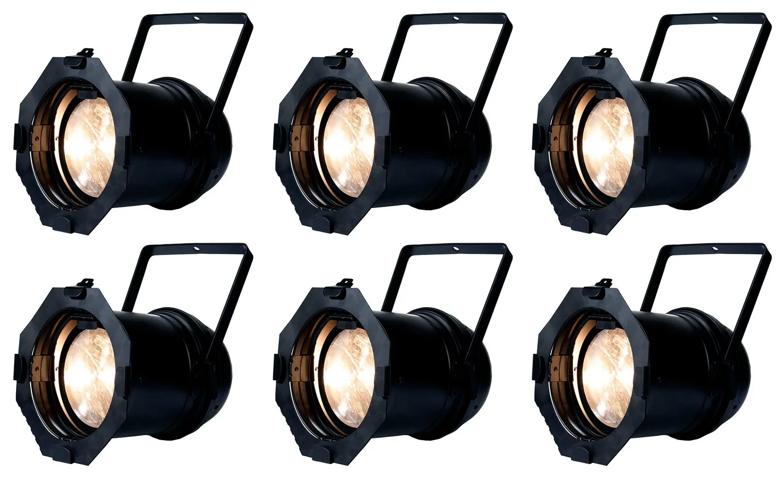 (6) American DJ ADJ PAR Z100 3k 100W Warm White COB LED DMX Par Can Stage Lights