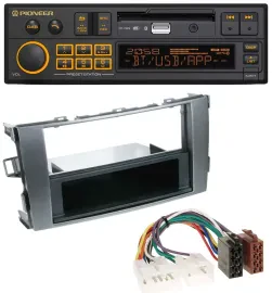 Pioneer DAB MP3 USB Bluetooth Autoradio für Toyota Auris 07-12 anthrazit-grau