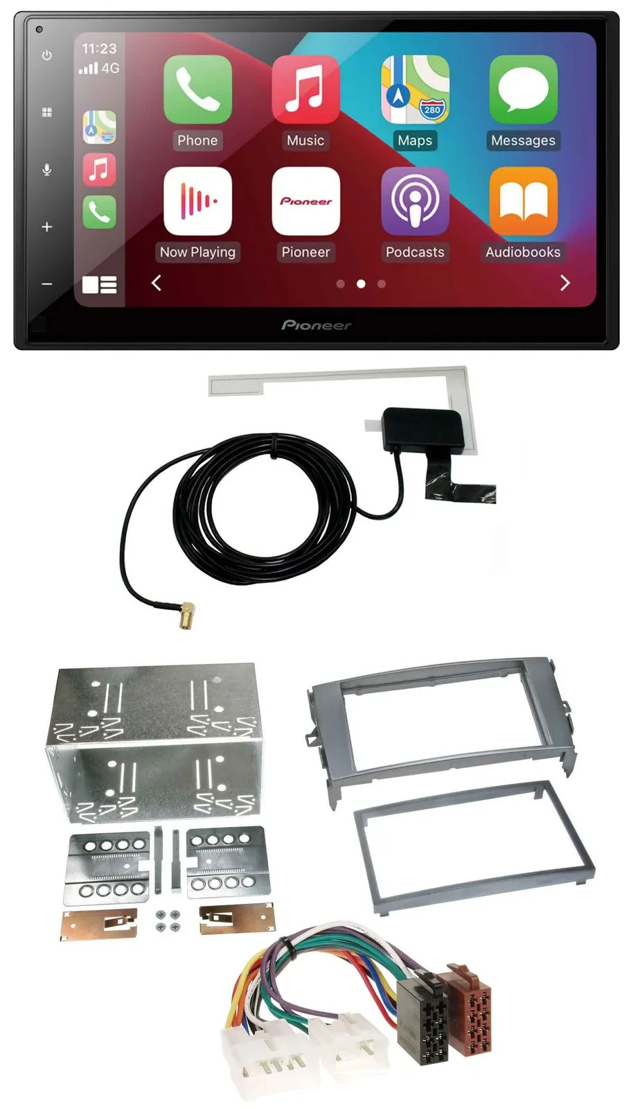 Pioneer USB Bluetooth DAB MP3 2DIN Autoradio für Toyota Auris 07-12 anthrazit-gr