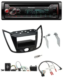 Pioneer Lenkrad DAB CD Bluetooth USB Autoradio für Ford C-Max Kuga matt schwarz