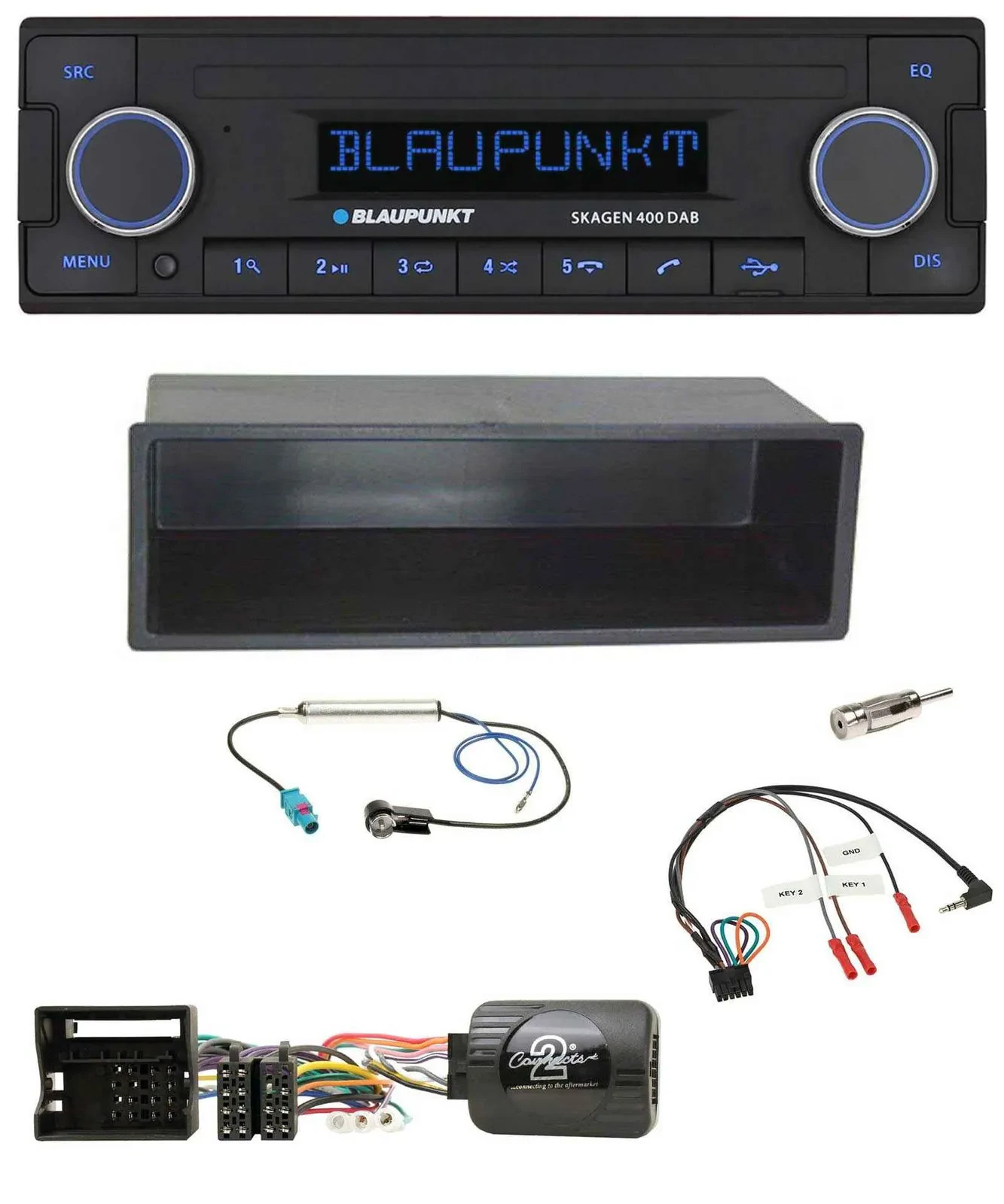 Blaupunkt DAB USB Bluetooth Lenkrad Autoradio für VW Polo Passat Ablagefach