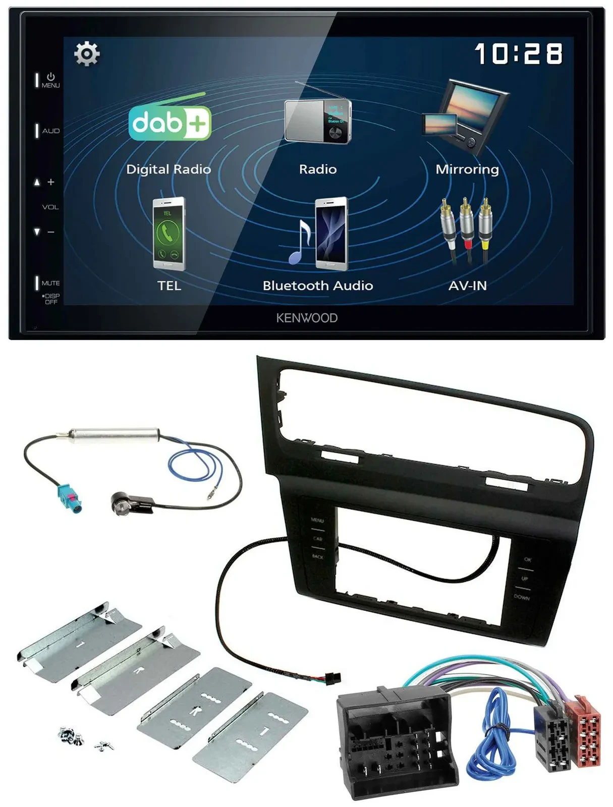 Kenwood 2DIN Bluetooth MP3 USB DAB Autoradio für VW Golf VII (ab 11/2012)