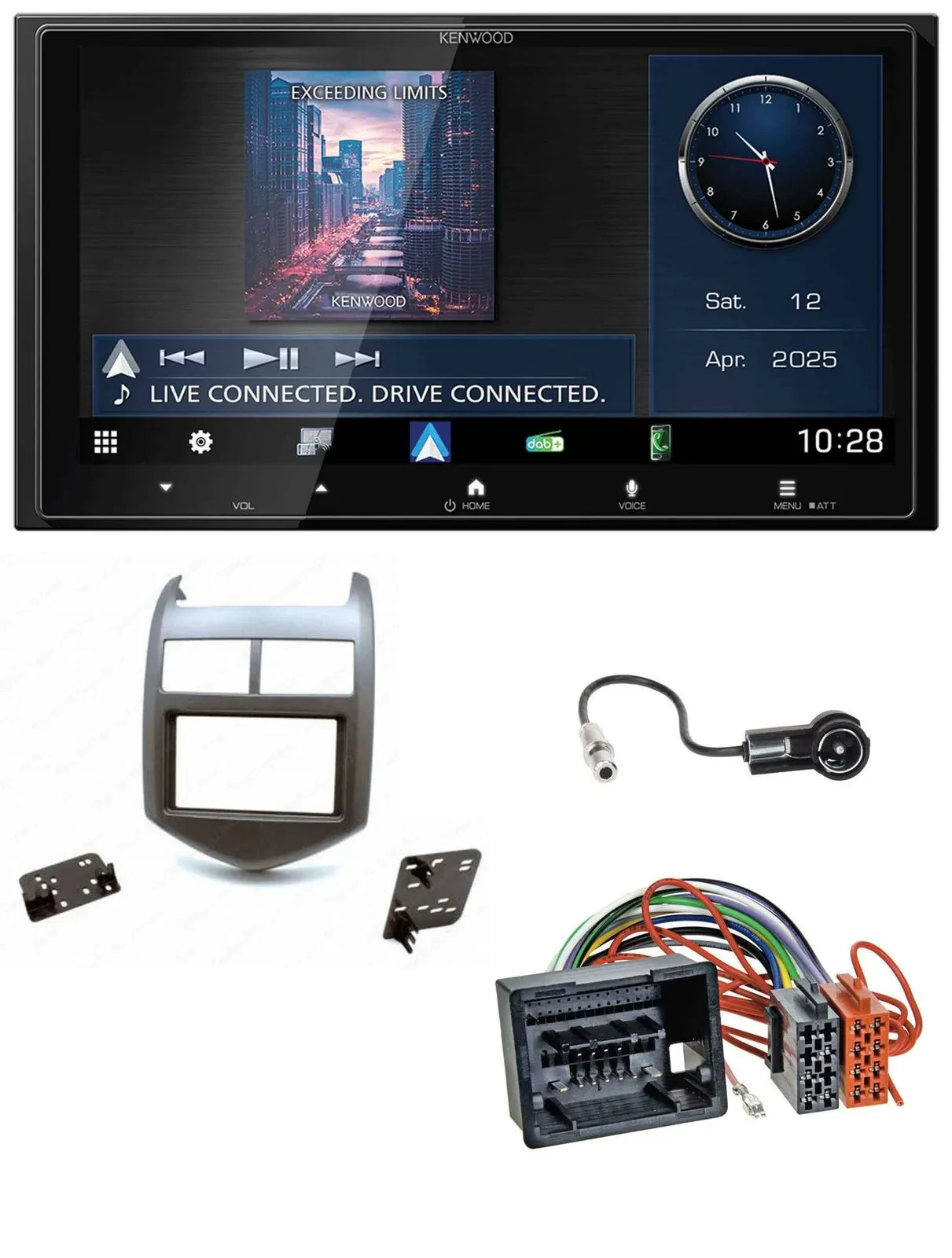 Kenwood Bluetooth 2DIN USB DAB MP3 Autoradio für Chevrolet Aveo Sonic ab 2011 du