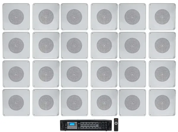 Rockville Commercial Amp+24) 8" Background Music Ceiling Speakers For Restaurant