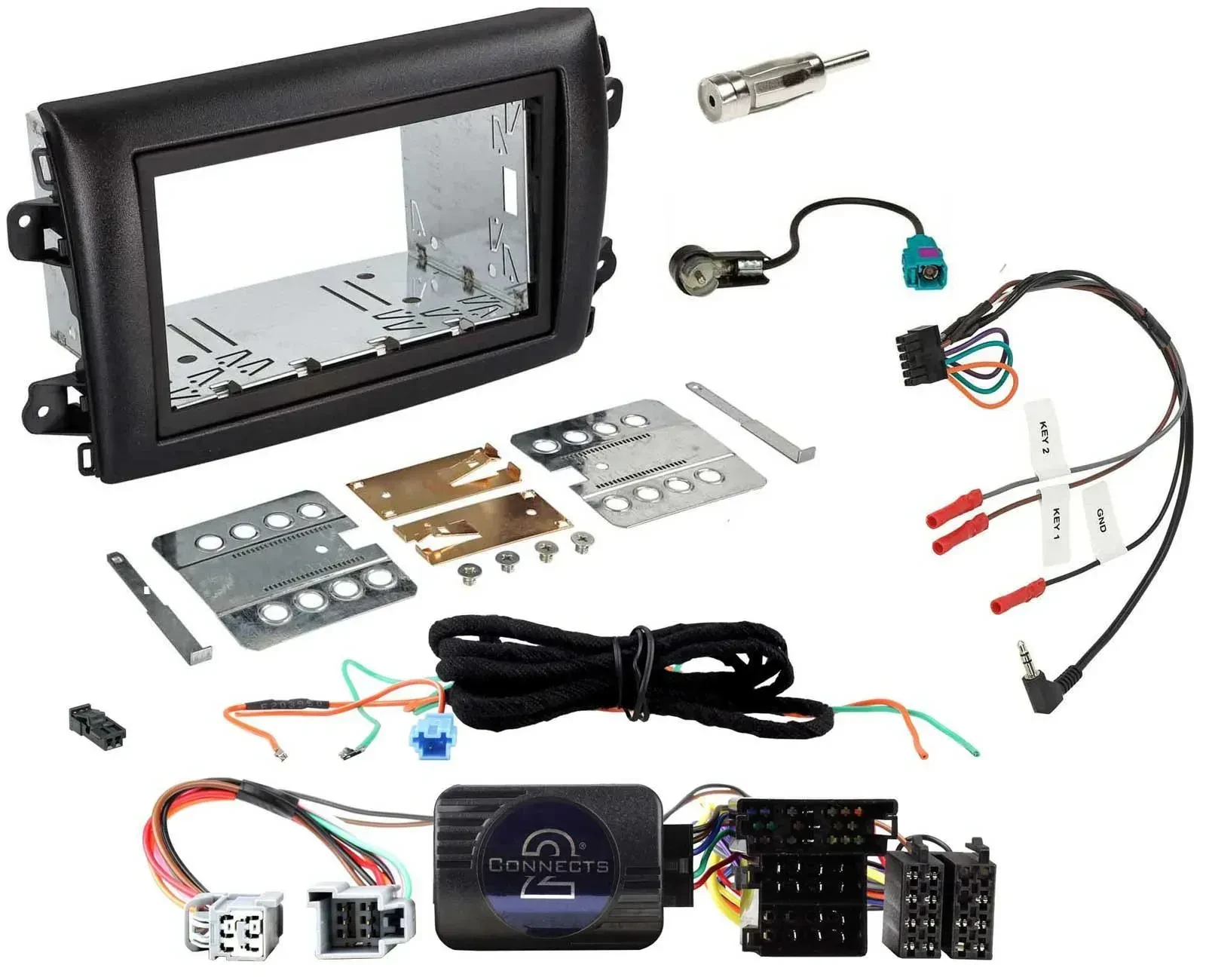 Einbauset Lenkradadapter Doppel DIN Autoradio für Fiat Ducato Serie 8 ab 2021