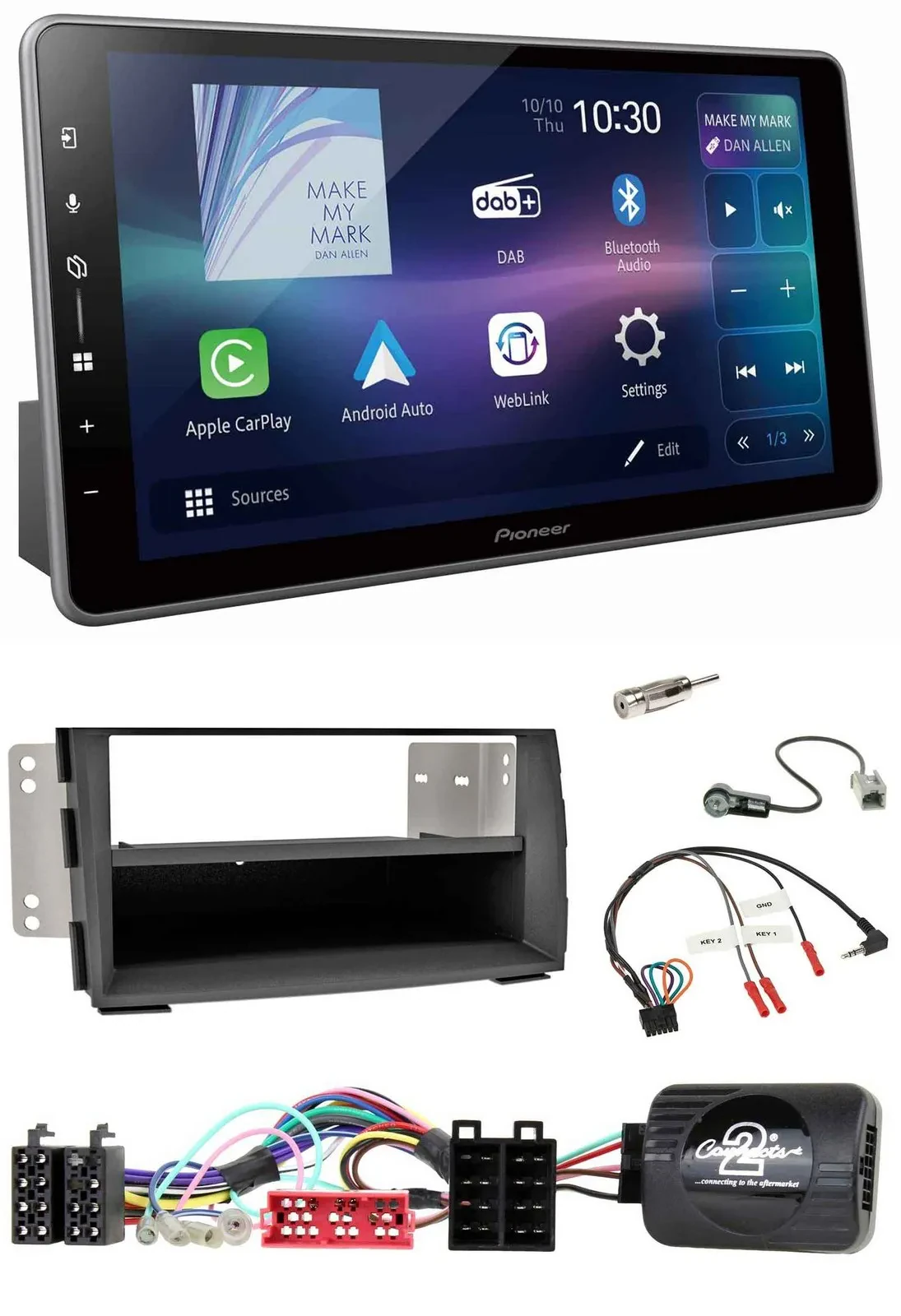 Pioneer Bluetooth USB DAB Lenkrad Autoradio für Kia Venga (2010-2019)