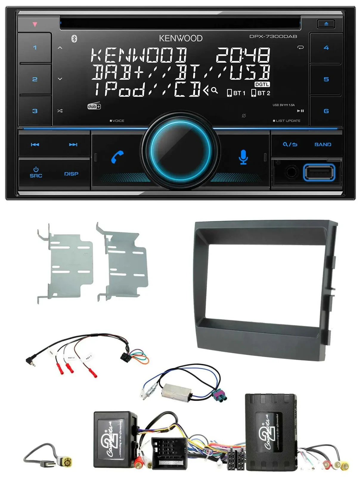 Kenwood CD 2DIN DAB USB Lenkrad Bluetooth Autoradio für Porsche Panamera Soundsy