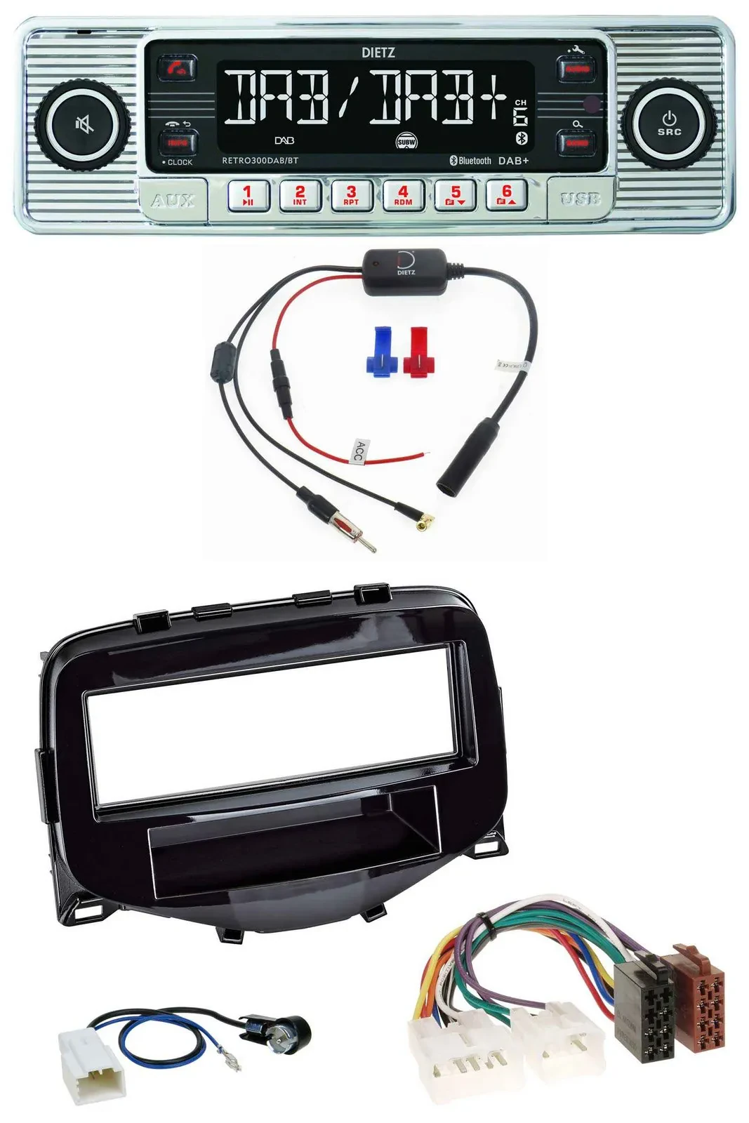 Dietz DAB USB MP3 Bluetooth Autoradio für Toyota Aygo (2014-2021)