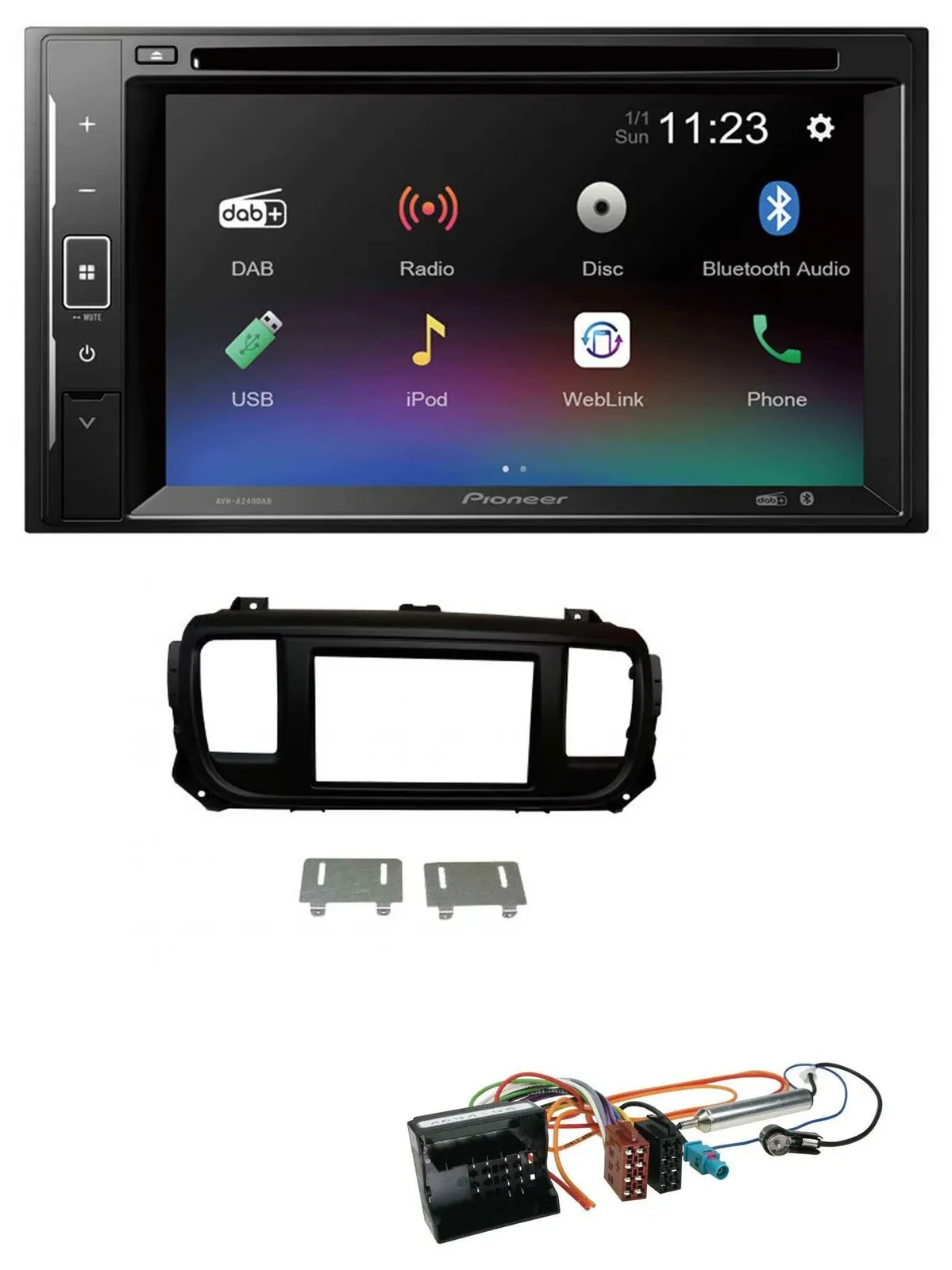 Автомагнитола для Citroen Jumpy/Dispatch Pioneer 2DIN, Bluetooth, USB, DAB, DVD, MP3