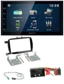 Автомагнитола Kenwood 2-DIN Bluetooth MP3 USB DAB для Fiat 500X с 2016, черный (рояльный лак)