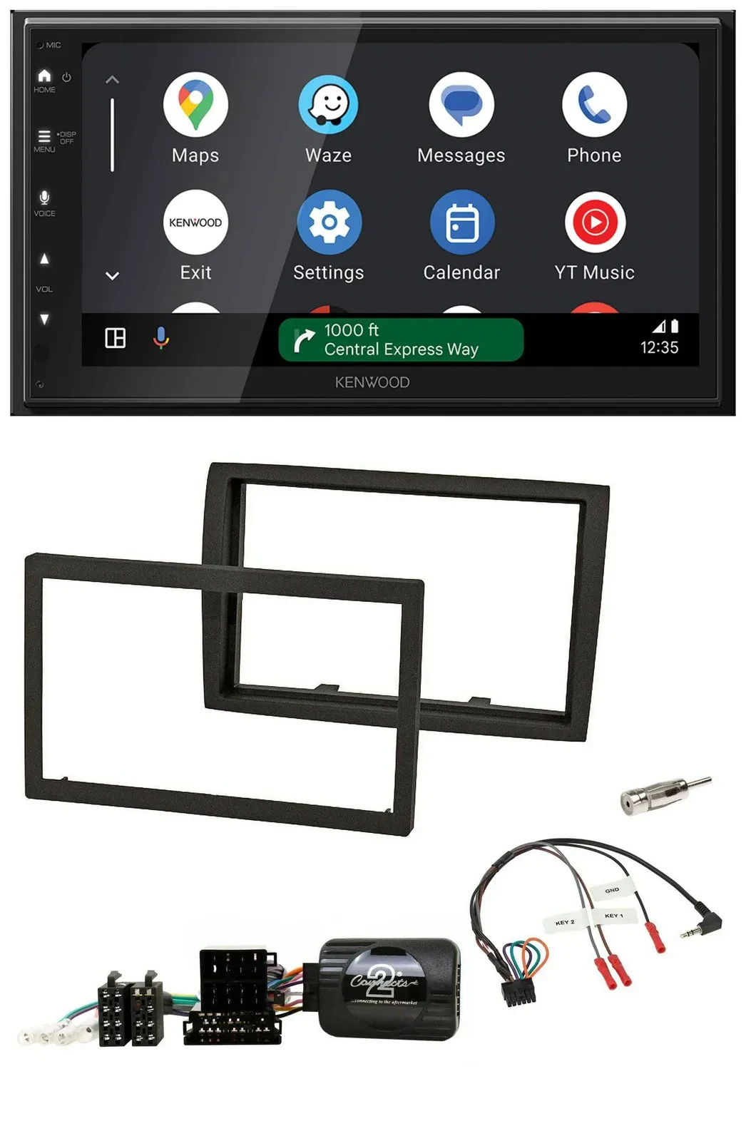 Kenwood DAB Bluetooth USB Lenkrad 2DIN Autoradio für Fiat Ducato