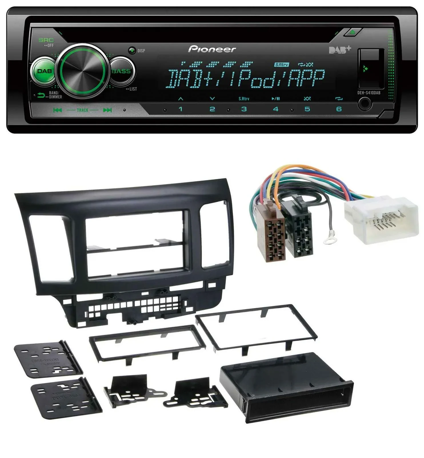 Pioneer USB MP3 DAB AUX CD Autoradio für Mitsubishi Evo Lancer (ab 2008)
