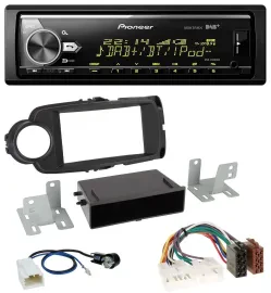 Автомагнитола для Toyota Yaris (2011–2014) Pioneer Bluetooth, USB, DAB, MP3, черная
