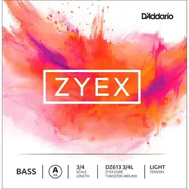 Струна одиночная D'Addario DZ613 Zyex 3/4 Bass Single A String Light