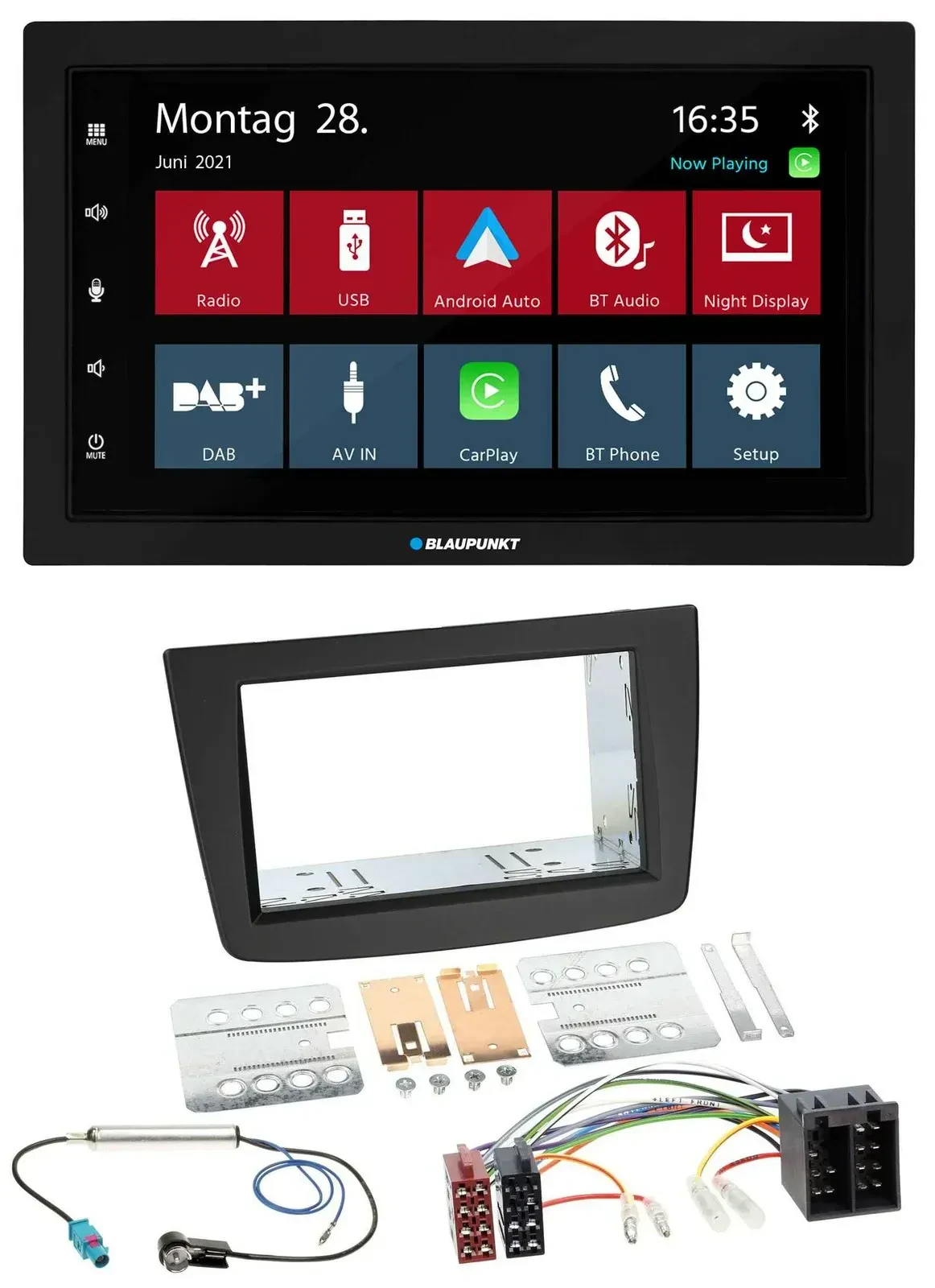 Blaupunkt MP3 Bluetooth DAB 2DIN USB Autoradio für Alfa Romeo Mito 08-14 955 ISO