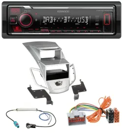 Автомагнитола для Ford Fiesta 2008–2010 Kenwood MP3, Bluetooth, USB, DAB серебристый