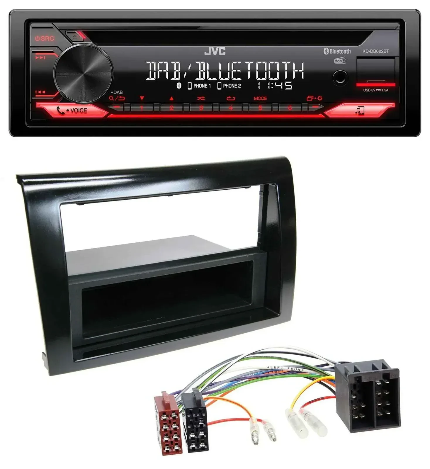 Автомагнитола для Fiat Bravo (с 2007) JVC CD DAB USB Bluetooth MP3