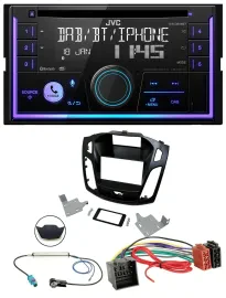 JVC MP3 USB 2DIN DAB Bluetooth CD Autoradio für Ford Focus ab 2018 schwarz