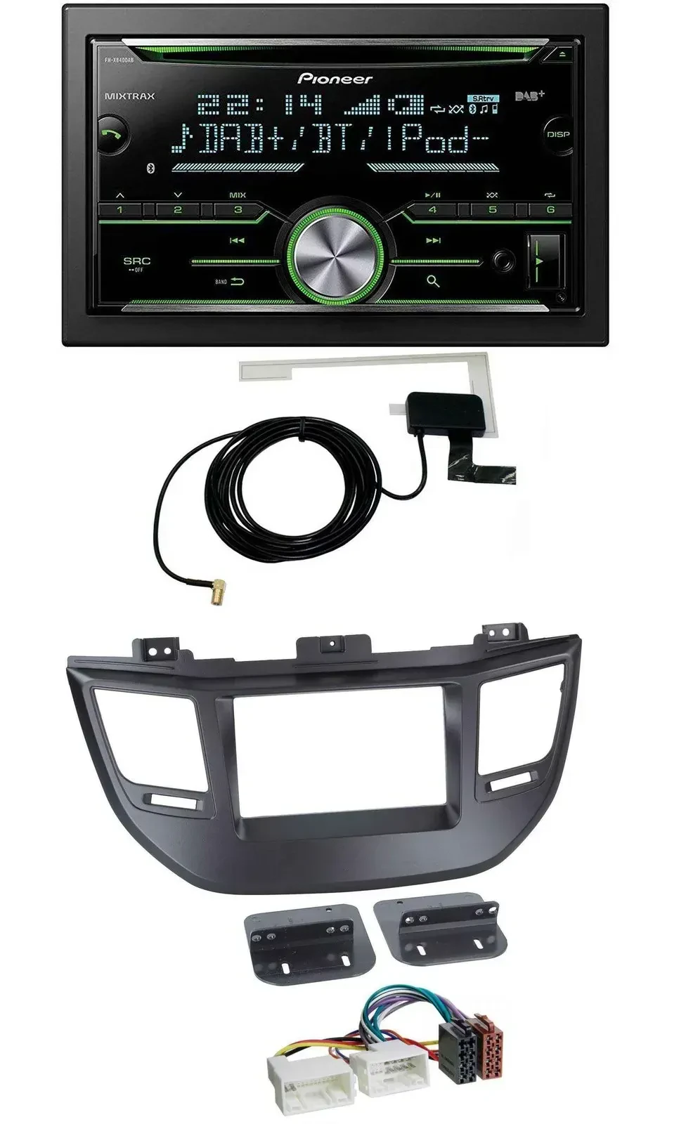 Автомагнитола для Hyundai Tucson (с 2015) Pioneer 2-DIN, CD/USB/MP3, Bluetooth, DAB, черная