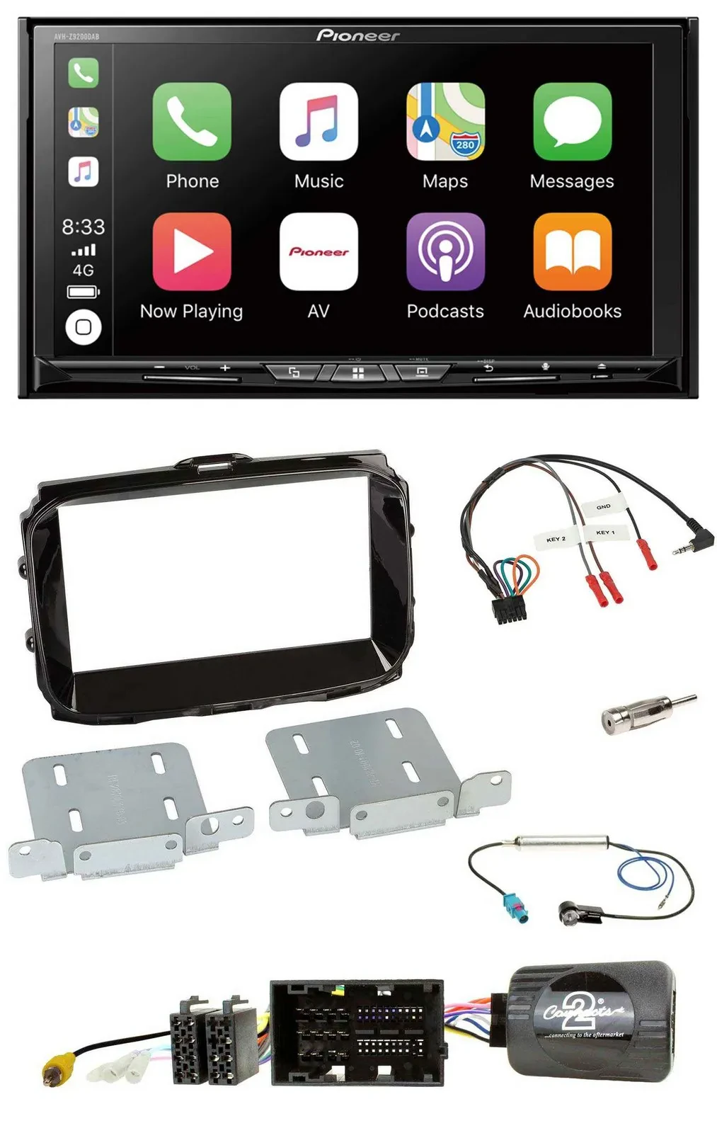 Pioneer 2DIN Lenkrad USB DAB DVD Bluetooth Autoradio für Alfa Giulietta 2014-202