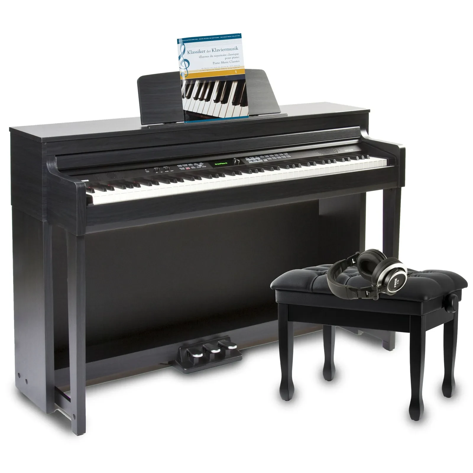 E-Piano Deluxe-Set 88 Tasten 181 Sounds 50 Styles USB MIDI DP-8600 BT BK V2