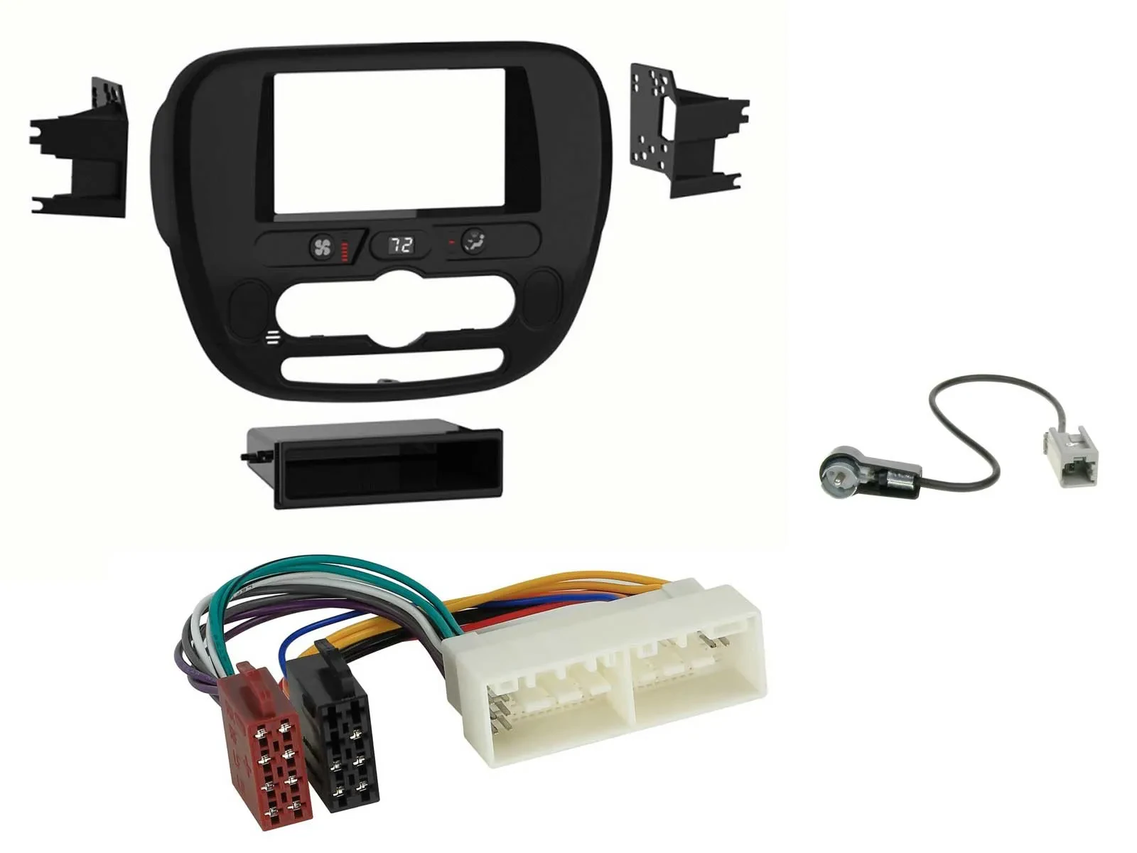 Einbauset DIN Autoradio für Kia Soul PS 2014-2019 schwarz glänzend