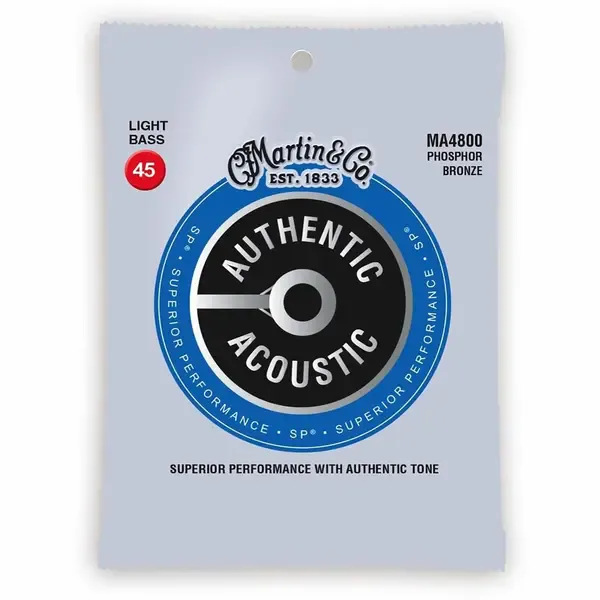 Струны для акустической бас-гитары Martin Authentic Acoustic SP Bass Strings Light 45-100