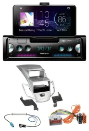 Автомагнитола Pioneer USB MP3 Bluetooth DAB для Ford Fiesta (2008–2010), серебристая