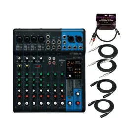 Б/У аналоговый микшер Yamaha MG10XU, 10 каналов, с эффектами, в комплекте кабели (набор)