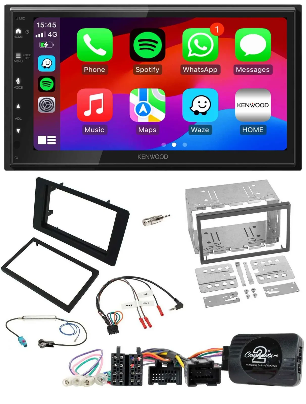 Kenwood Lenkrad USB DAB 2DIN Bluetooth Autoradio für Saab 9-5 2008-2010