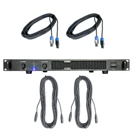 Audio MS 2002 D 2-Kanal Endstufe-Set 2x190W Digital Speaker Twist Kombibuchse