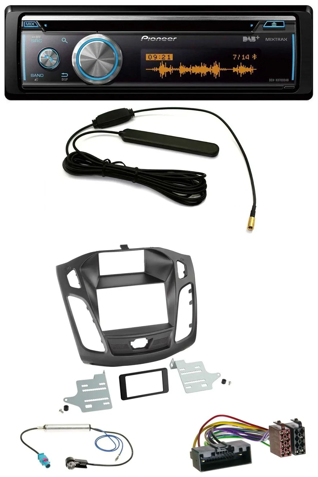 Автомагнитола для Ford Focus (2011–2014) Pioneer CD, USB, Bluetooth, DAB, MP3