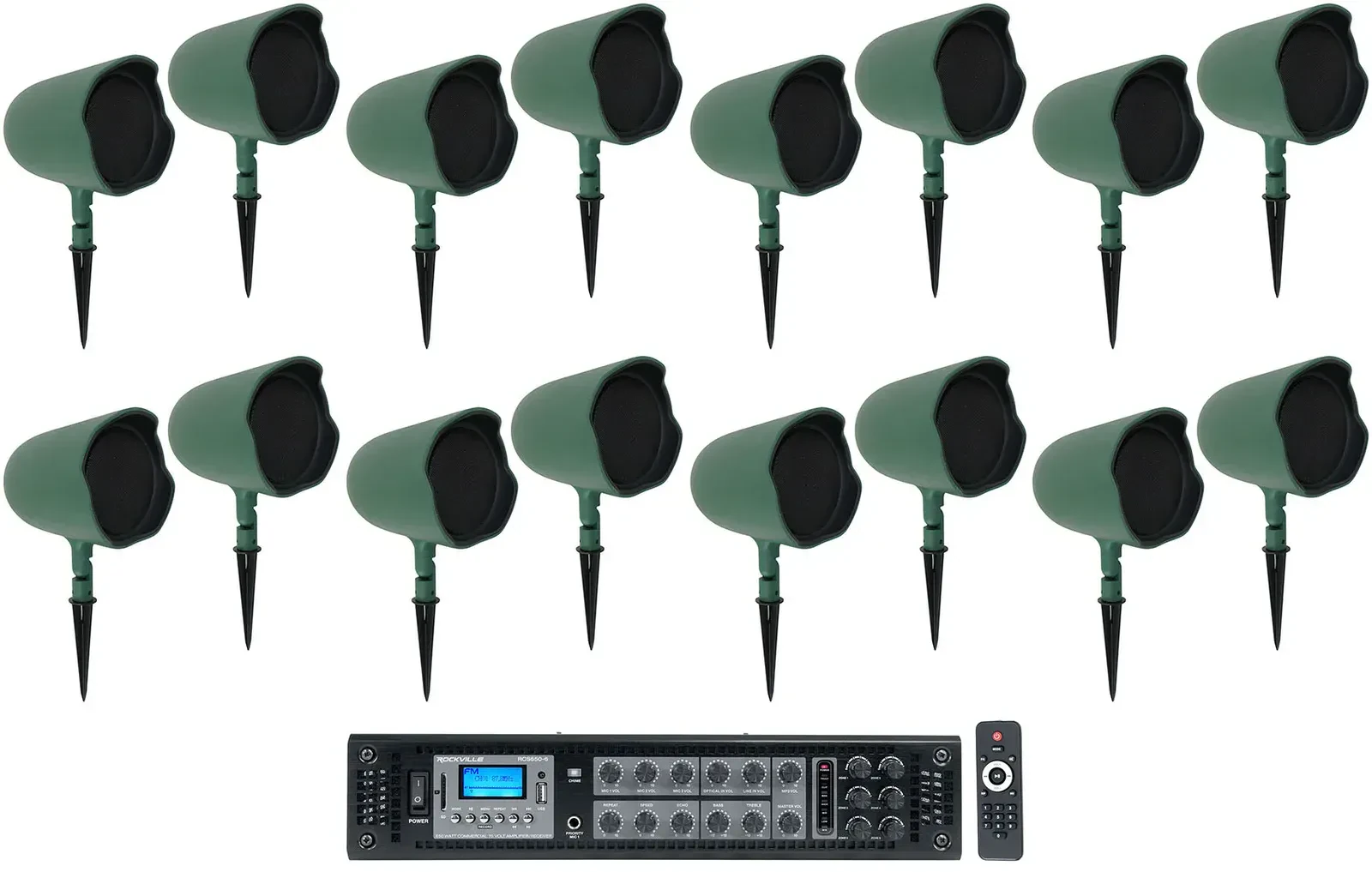 Рупорная акустика JBL GSF6-GN Green с усилителем (16 штук)