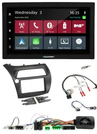 Blaupunkt 2DIN Lenkrad USB Bluetooth DAB Autoradio für Honda Civic 2006-2012