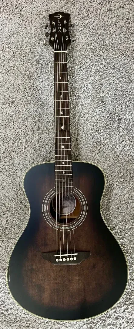 Luna Art Vintage Folk Size Solid Spruce Top Distressed Acoustic Guitar