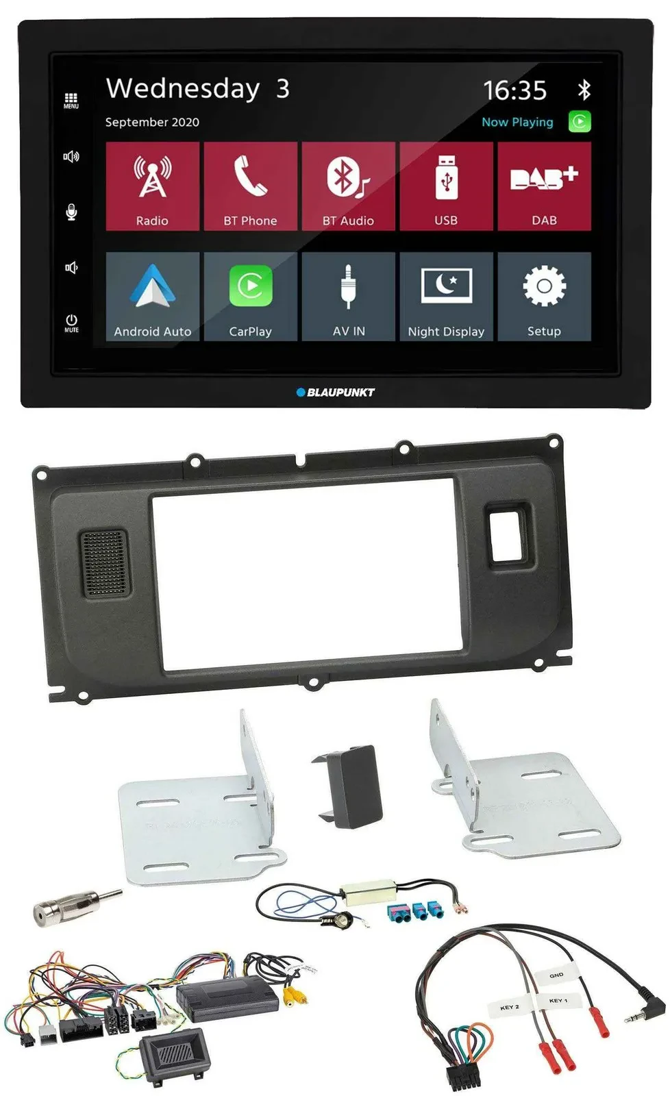 Blaupunkt DAB Bluetooth USB Lenkrad 2DIN Autoradio für Land Rover Evoque Blindst
