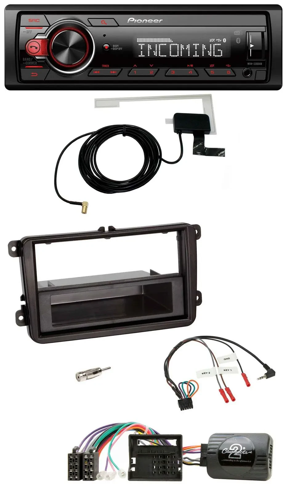 Pioneer USB Lenkrad DAB Bluetooth Autoradio für Skoda Fabia 5J 2007-2014