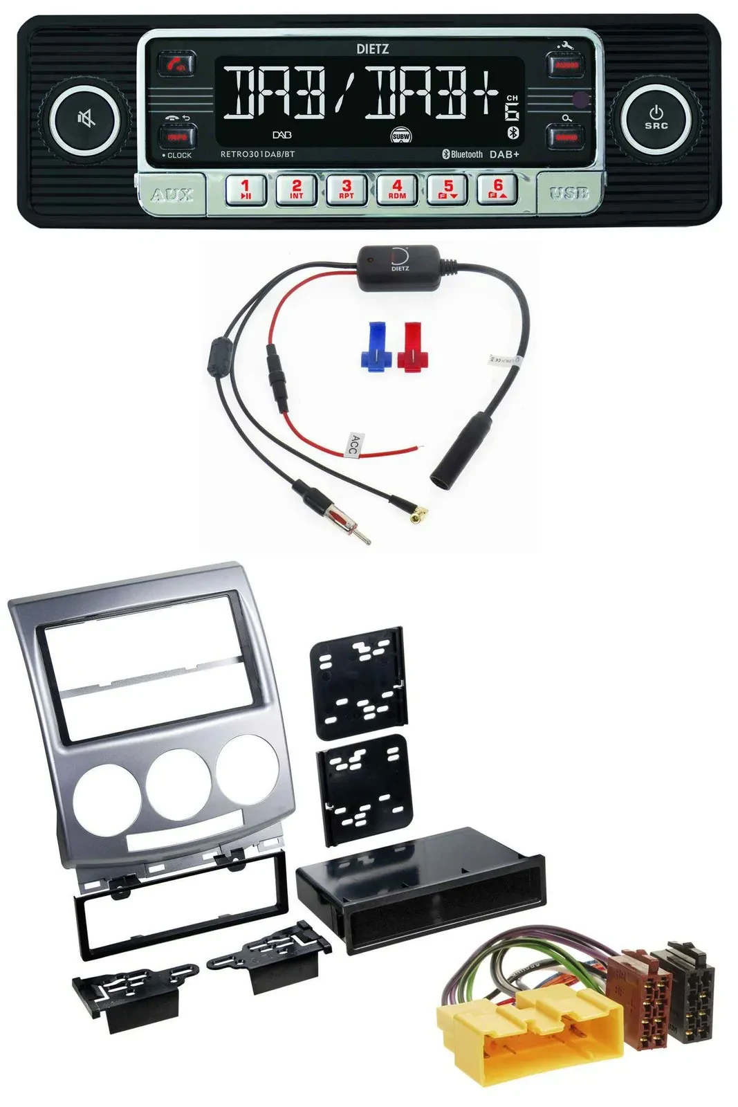 Dietz MP3 DAB Bluetooth USB Autoradio für Mazda 5 (2005-2010)