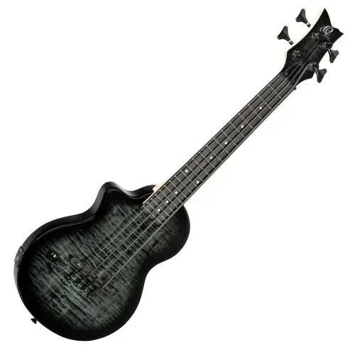 Бас-укулеле Ortega NEO-BS-TGB-L леворукая, solid body, cutaway, 20.16", Transparent Grey Burst, с чехлом