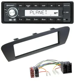 Continental MP3 AUX USB DAB 1DIN Autoradio für Renault Scenic (ab 09) - braun