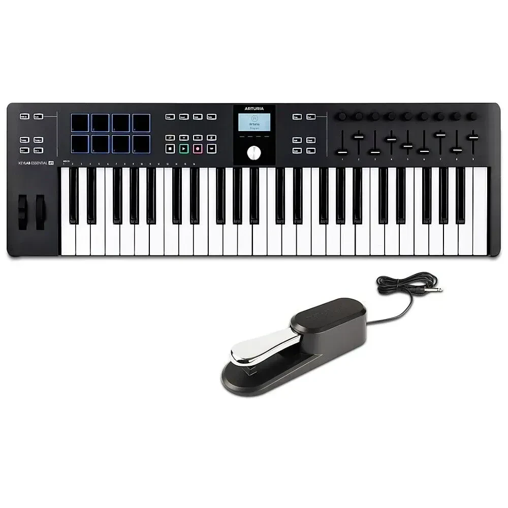 MIDI-клавиатура Arturia KeyLab Essential 49 mk3 49-Key, черный, с педалью сустейна