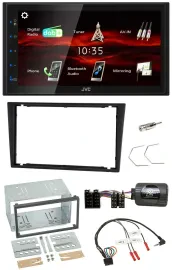 JVC USB Bluetooth Lenkrad DAB 2DIN Autoradio für Opel Corsa C Vectra C charcoal
