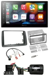 Pioneer DAB Bluetooth 2DIN USB Lenkrad Autoradio für Fiat Panda 2004-2007 grau