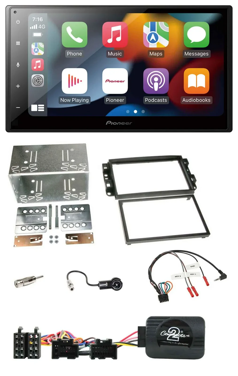 Pioneer DAB Bluetooth 2DIN USB Lenkrad Autoradio für Chevrolet Aveo Captiva 2006